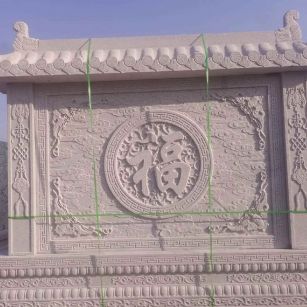 日喀则布 芝麻白花岗岩屏风，照壁，影壁